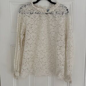 Hill House Cream Lace Blouse XL